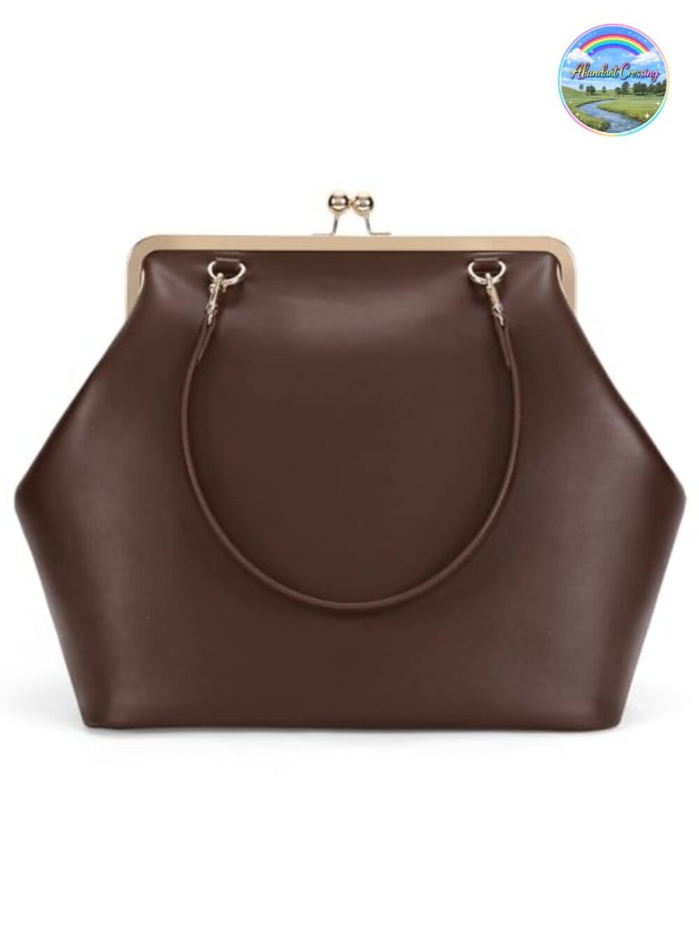 Women's Kiss Lock Bag PU Medium Top Handle Handbag Shoulder Tote Purse Clutch
